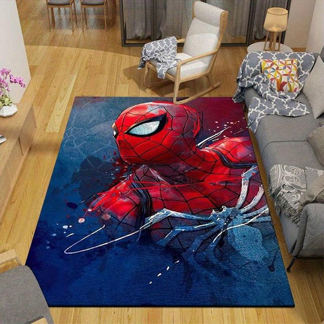 Disney Spiderman Muster Teppich von Yun Heng Three, rutschfest und waschbar, B/B: 80 x 120 cm, mehrfarbig - Bild 1