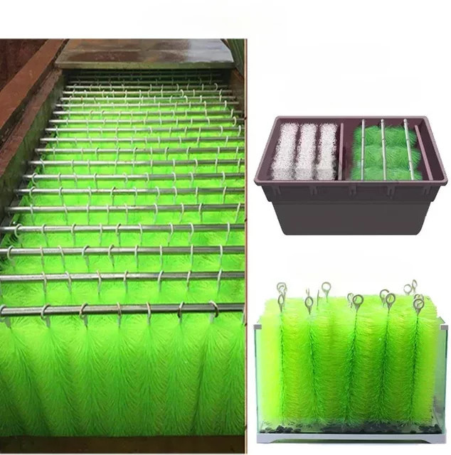 5 Stück Biochemische Filterbürsten für Fischteich als Hochdichte Filterbürsten im Set, Farbe: Grün - Bild 1