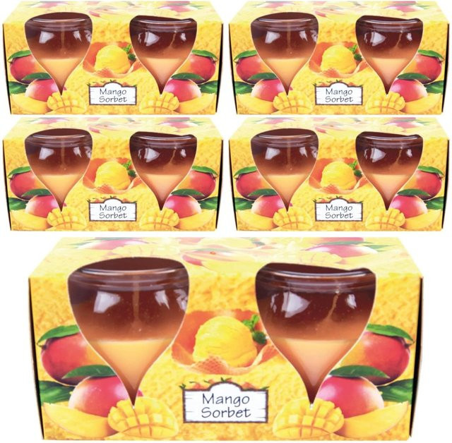 HS Candle Duftkerzen Creation Mango Sorbet 10er Pack Tealights mit fruchtigem Sommerduft - Bild 1