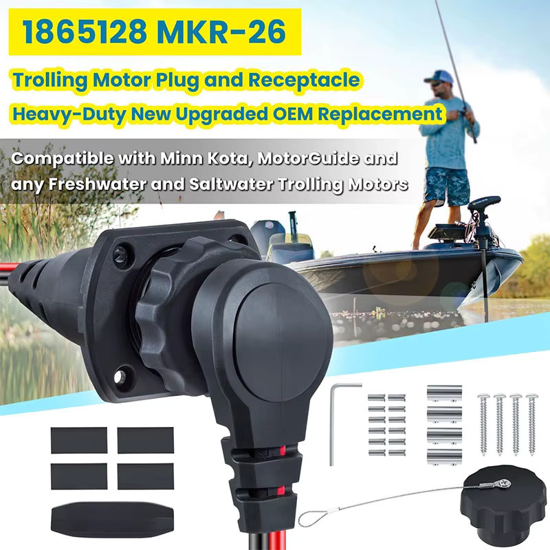 Minn Kota MKR-26 Trolling-Motorstecker und Buchse für Marine-Batteriezubehör in Schwarz für 12 V 24 V 36 V 48 V - Bild 2