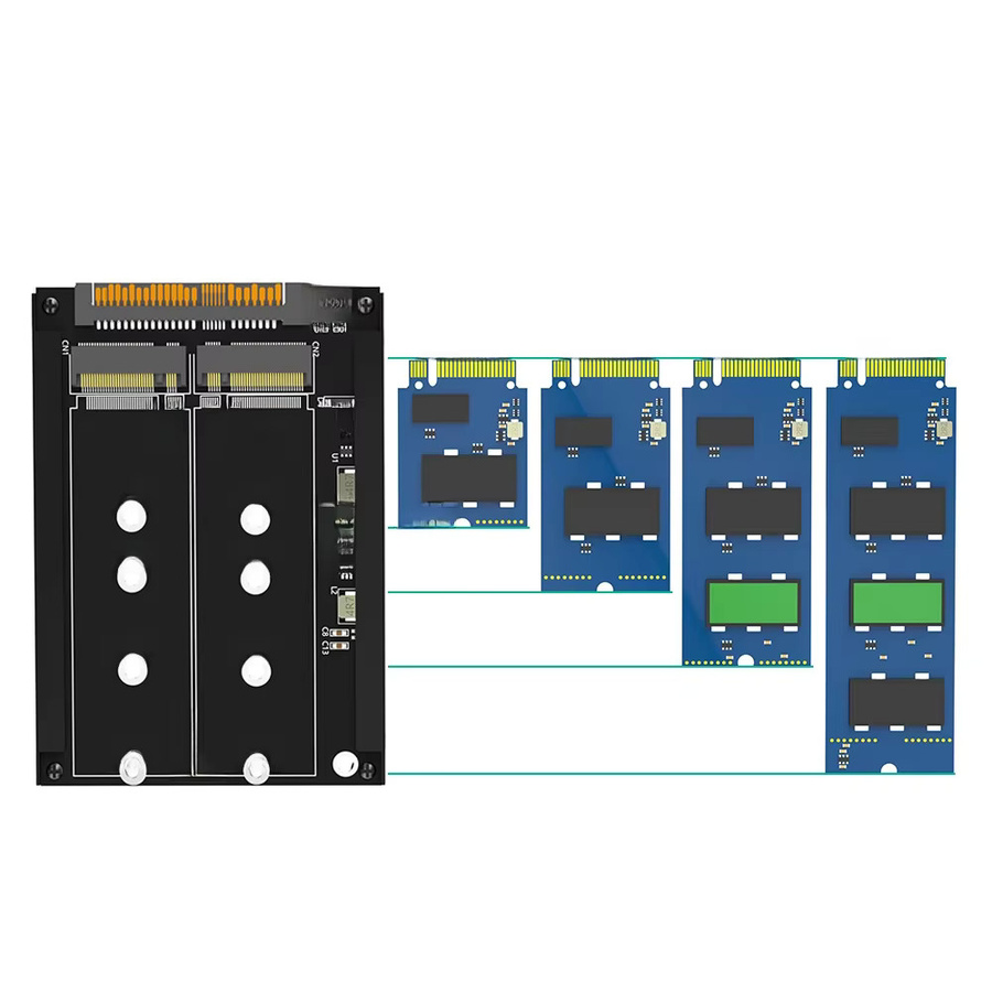 T.F.SKYWINDINTL 2 in 1 Adapter von M.2 NVMe SSD und B-Key/B&M-Key SSD zu SFF-8639 U.2 mit Halterung für MSATA SSD als 7mm 2.5 Zoll SATA Laufwerk in Schwarz und Orange - Bild 5