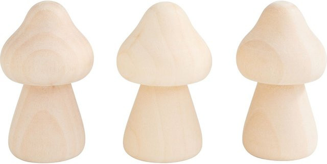 VBS Deko Pilz Mushroom aus Holz in Beige, 3 Stück - Bild 1