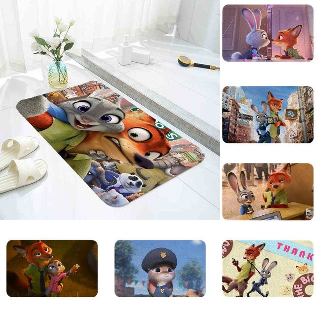 Cartoon Zootopia Bodenmatte als dekorativer Teppich für Wohnzimmer, Schlafzimmer oder Garten in Mehrfarbig - Bild 1