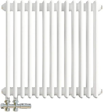 AICA Traditioneller 3 Spalten Heizkörper im Gusseisenstil, Weiß, B: 60 cm, H: 60,5 cm - Bild 1