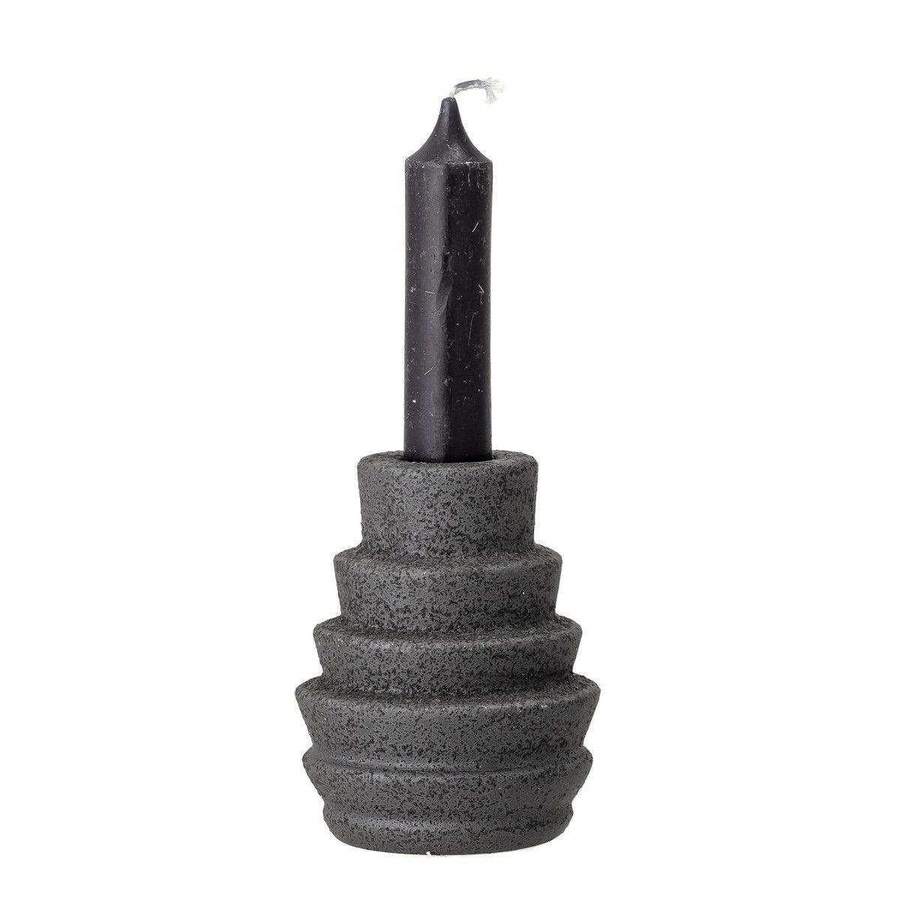 Bloomingville Emin Kerzenhalter aus Keramik in Schwarz für Stabkerzen, Höhe: 9 cm - Bild 1