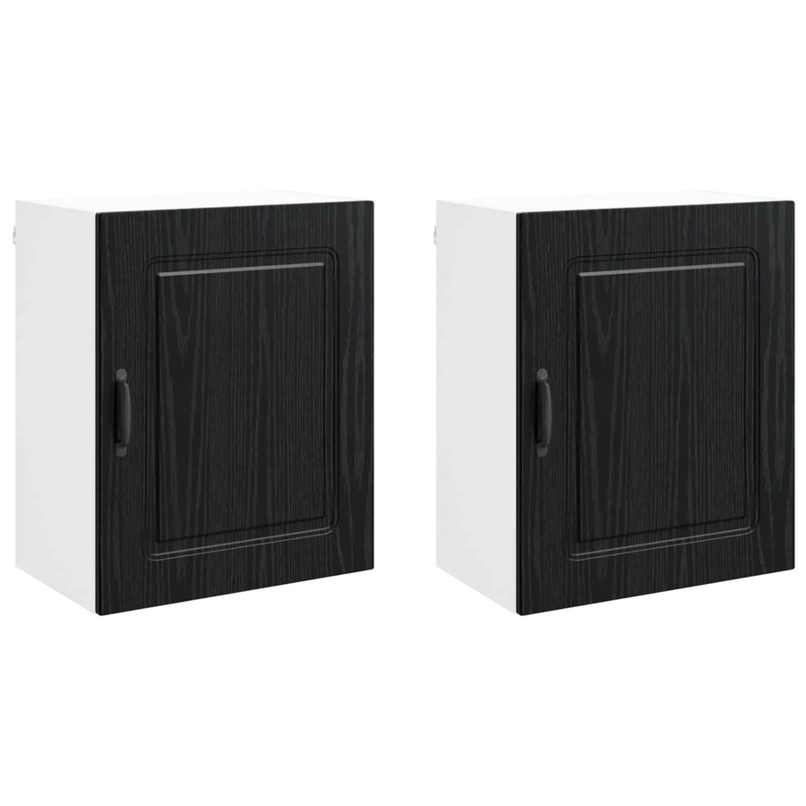 vidaXL Küchenschrank Kalmar 2er-Set in Schwarz und Eichen-Optik, Wandmontage, B/T/H: 50 x 31 x 60 cm - Bild 2