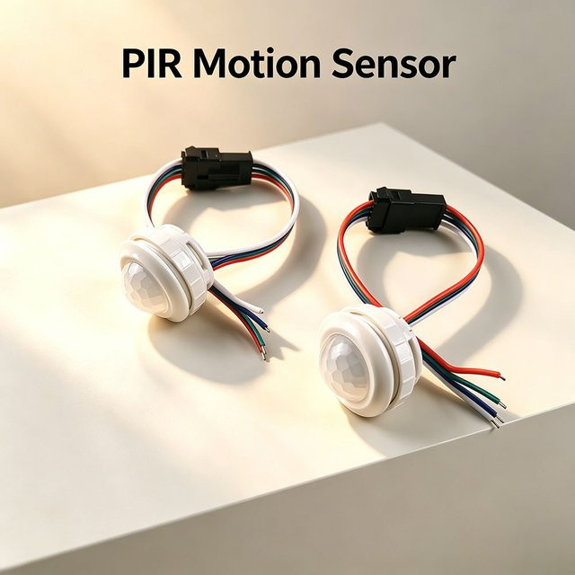 IKSLED Infrarot-Menschen-Sensor-Detektorschalter für LED-Lichtschalter in Weiß mit 24 mm Lochgröße (3,7 V, 5 V, 12 V, 24 V) - Bild 1