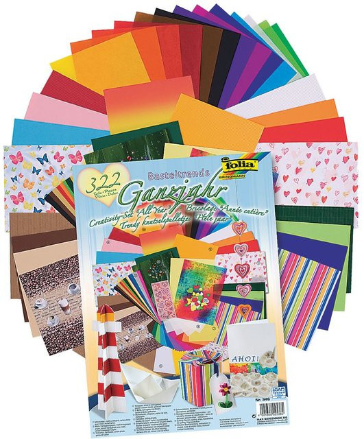 Bastel-Set Ganzjahr von folia in Mehrfarbig mit Karton, Kunststoff, Moosgummi und Papier - Bild 1