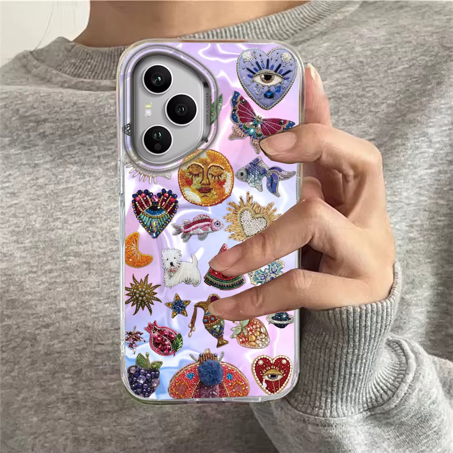Handyhülle mit Retro Herz Gesicht Sonne und Auge für Honor Modelle in Multicolour - Bild 3
