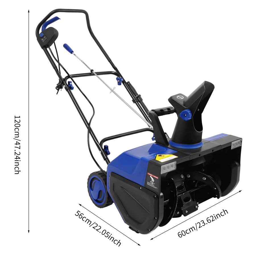 CNCEST Elektrische Schneefräse in Blau mit 56 cm Reinigungsbreite, verstellbarem Auswurf und Doppel-LED-Leuchten (2400W/1800W) - Bild 6