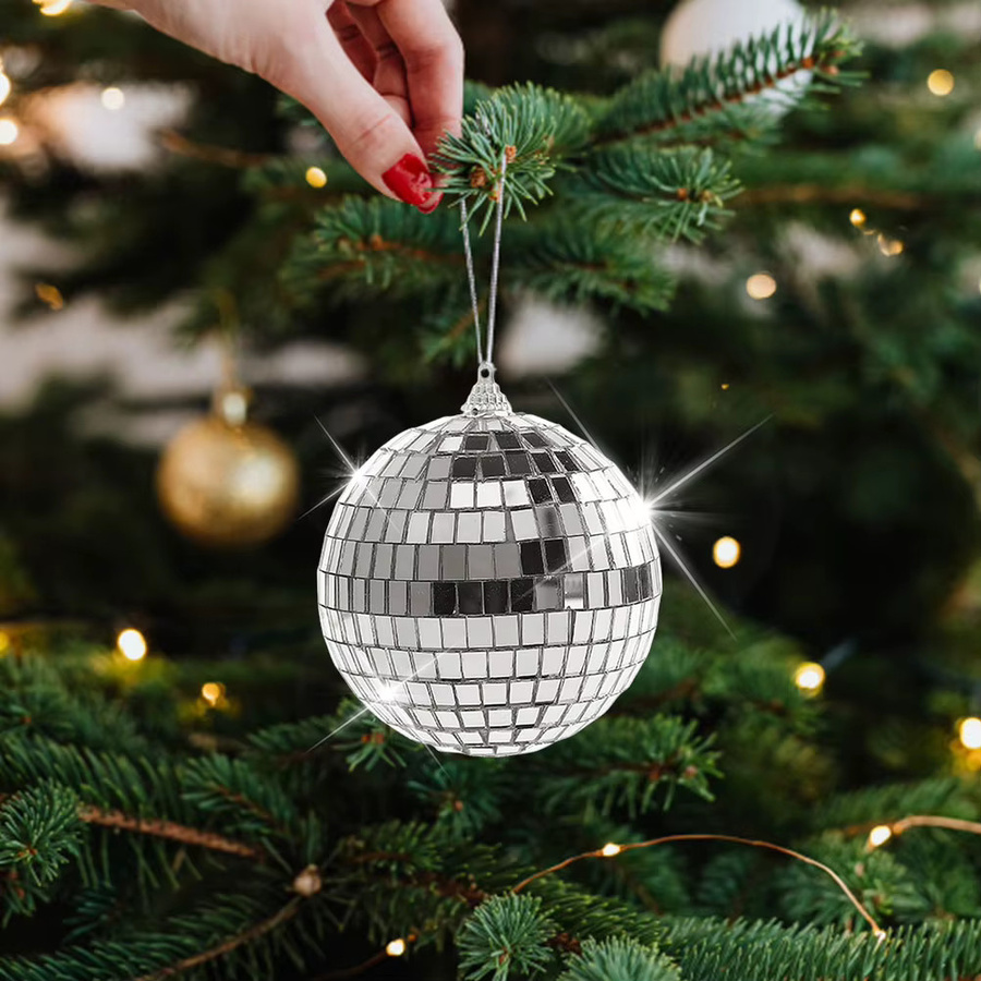 APWIKOGER Disco Ball Deko-Set aus Glas in Silber, 6 Stück, Durchmesser: 4 cm, 6 cm und 10 cm - Bild 5