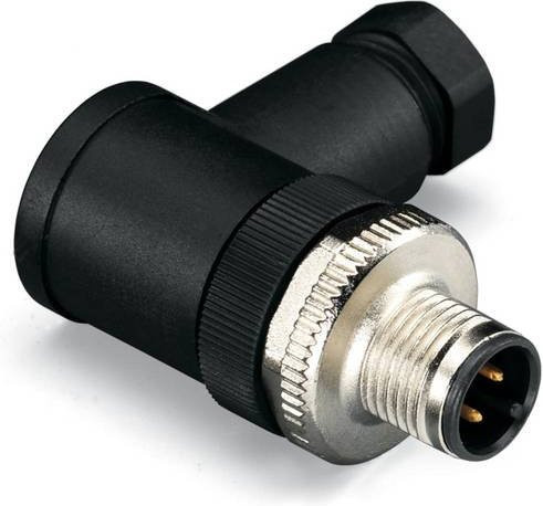 WAGO 756-9205/050-000 Sensor-Aktor-Steckverbinder M12 Stecker gewinkelt unkonfektioniert Polzahl 5 Farbe Schwarz 5 Stück - Bild 1