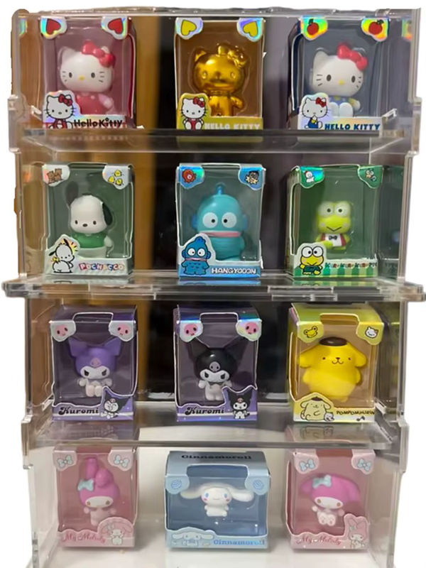 Sanrio Family Reiskorn-Puppe Blindbox mit Hello Kitty und Kuromi Mini Sammelfiguren aus Kunststoff, mehrfarbig - Bild 5