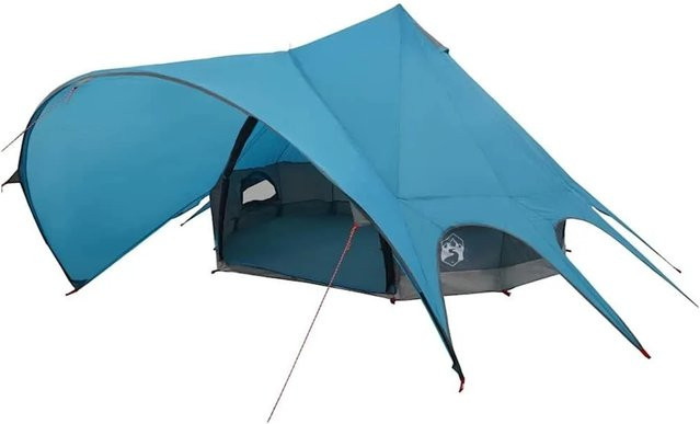 vidaXL Teepee Zelt mit Dach Blau und Grau B/T/H: 600 x 600 x 347 cm - Bild 1