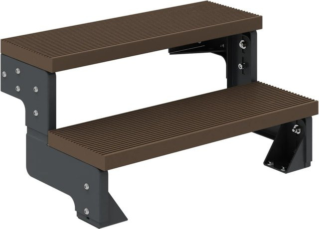 Dolle Außentreppe Gardentop in Anthrazit und Braun mit 2 Stufen und einer Breite von 80 cm ohne Geländer - Bild 1