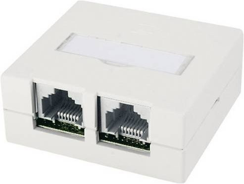 Telegärtner Netzwerkdose Aufputz CAT 6 Ethernet LAN in Weiß - Bild 1