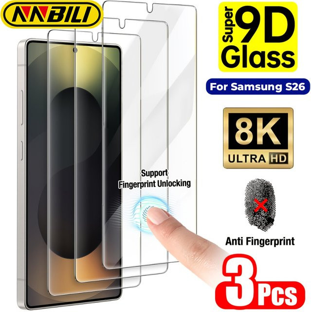 NNBILI 3-teiliges Premium Displayschutz Set aus gehärtetem Glas für Samsung Galaxy S26 Ultra, transparent, 9H+ Härte - Bild 1