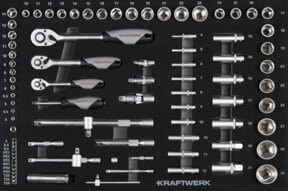 Kraftwerk Steckschlüssel-Einlage 86-teilig aus Chrome Vanadium in Silber für 1/4 Zoll, 3/8 Zoll und 1/2 Zoll - Bild 1