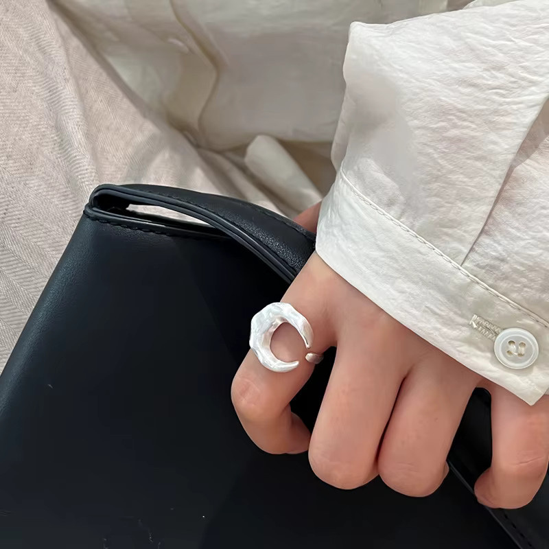 Xiyanike Fingerringe, Halbmond Manschette, Silber, Damen - Bild 3