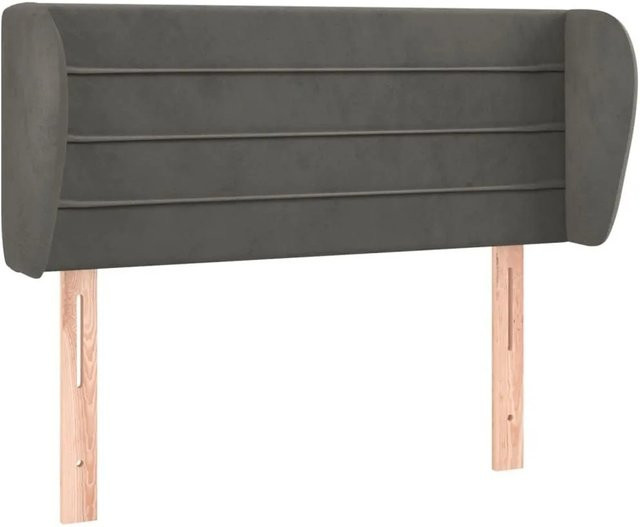 vidaXL Kopfteil mit Ohren in Dunkelgrau aus Samt, B/T/H: 83 x 23 x 78/88 cm - Bild 1