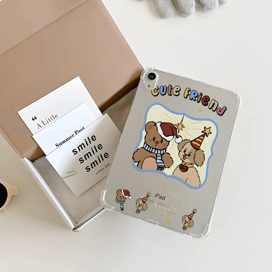 Transparente Teddybär Schutzhülle für Apple iPad Pro und iPad Air in verschiedenen Modellen - Bild 2