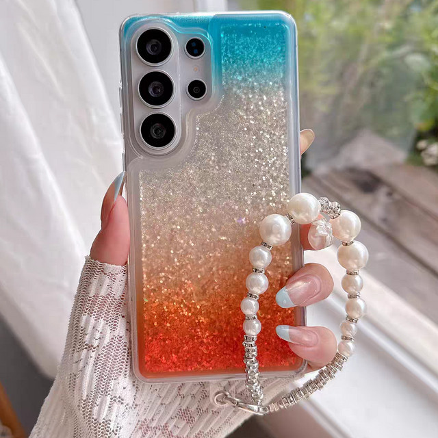 Glitzernde Quicksand Handyhülle mit Handschlaufe für Samsung Galaxy S26 Ultra, S26 Plus und S25 Ultra in Multicolour - Bild 1