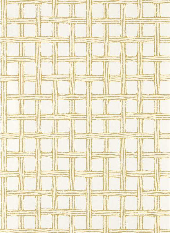 Scion Tapete Fretwork in Honey Gelb mit geometrischem Mid-Century Design aus Vlies - Bild 2