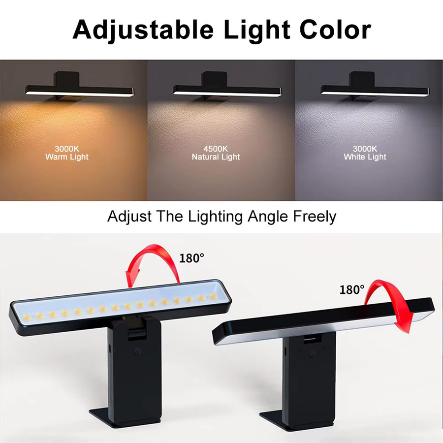 UMEXUS 2er Set LED Wandlampen kabellos mit 3000mAh Akku, USB aufladbar, Drei-Farben-Modus, Schwarz, Höhe: 24 cm - Bild 4