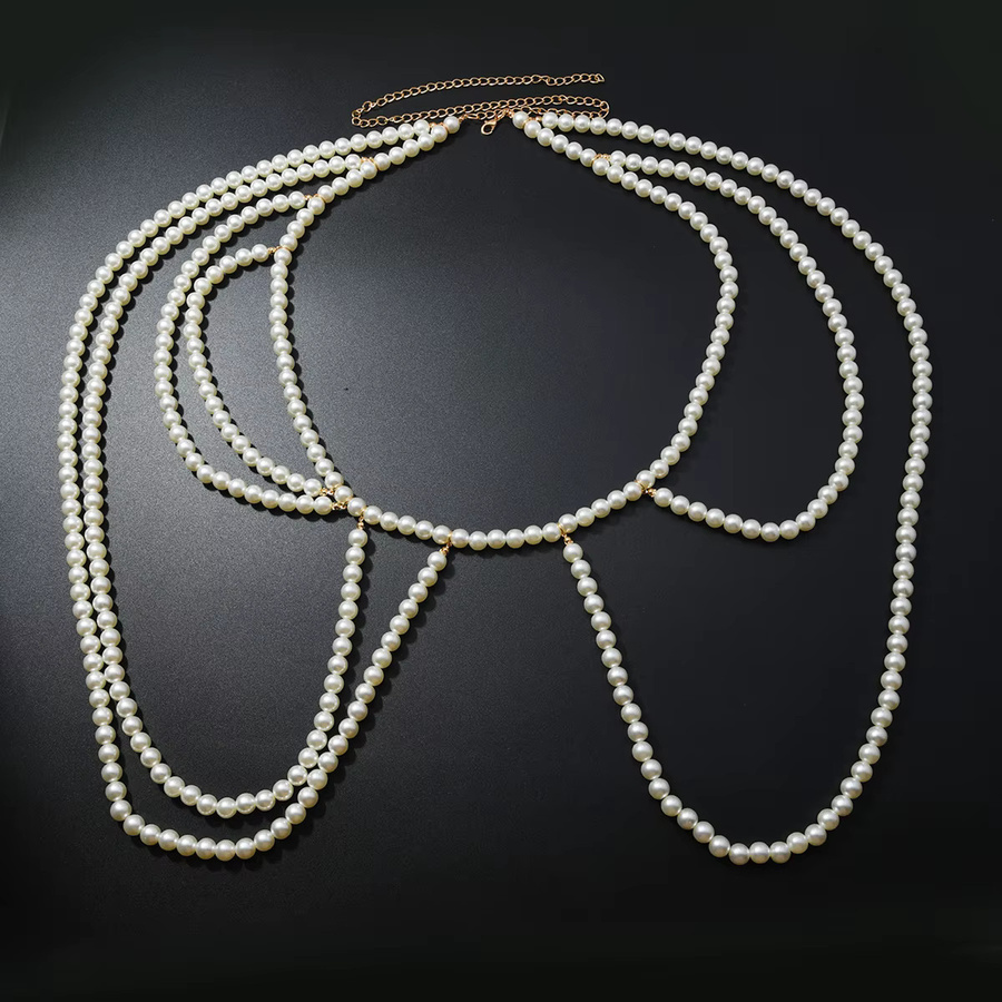 Taillenkette, mehrlagig, künstliche Perlen, Quasten, Damen - Bild 2