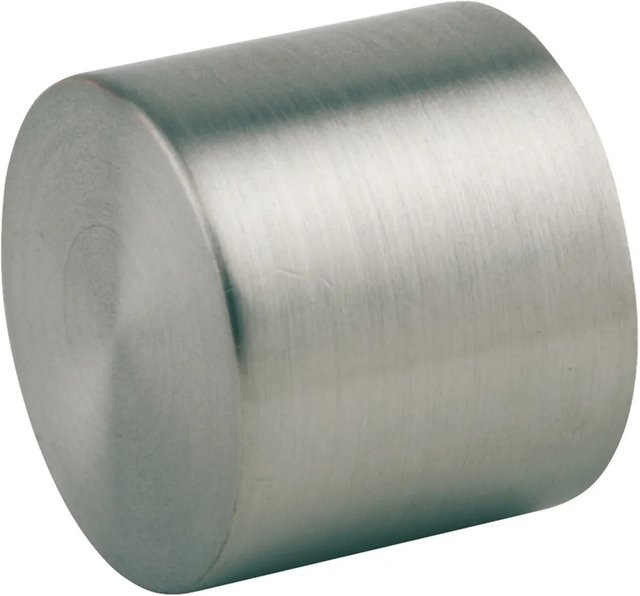 Mydeco Gardinenstangen-Endstück Cap in Edelstahl-Optik, Silber, Durchmesser: 2 cm - Bild 1