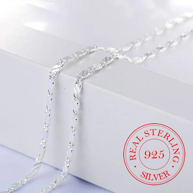 Halskette 925 Silber, Charm Kette, Unisex - Bild 1