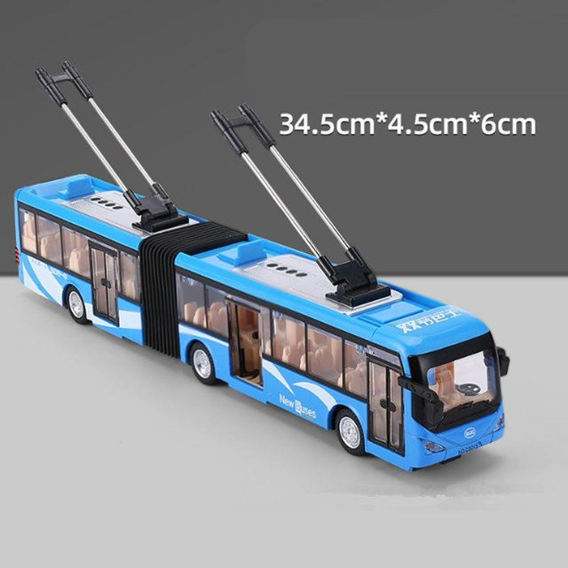 Linyi toy car Stadtbus-Modell, Metall, Blau, 1:32, mit Licht und Sound - Bild 1