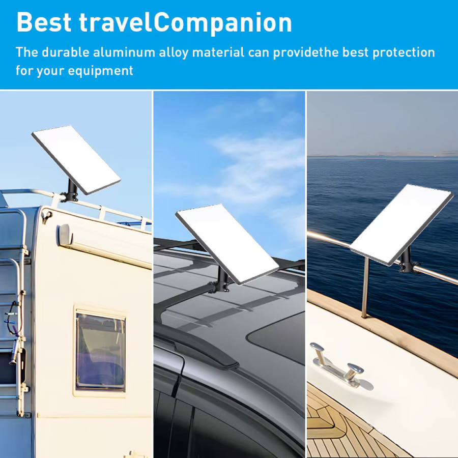 FARAJIAJ Starlink Mini Montagesatz für Wohnmobil, Yacht und Dachträger mit Aluminiumlegierung-Rohr und Stangenklemmhalterung - Bild 4