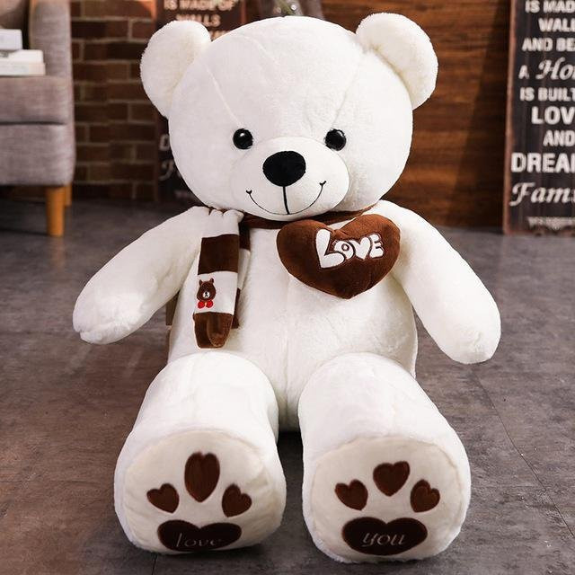 Pangcangshu Teddybär mit Schal Plüschtier 80cm 3–6 Jahre - Bild 1