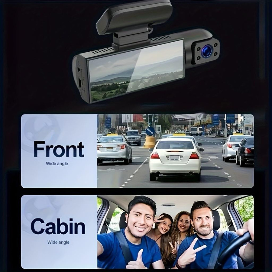 LIAESMART Dual Dashcam 1080P Full HD mit 3,16-Zoll-LCD-Display, 170 Grad Weitwinkel, Nachtsicht und 24-Stunden-Parküberwachung, Schwarz - Bild 5