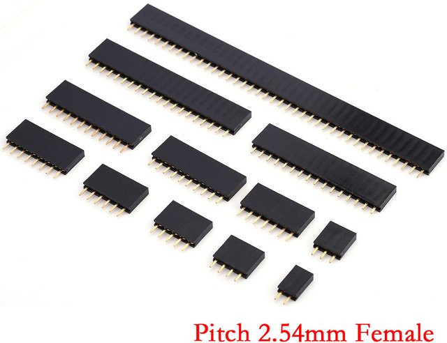 HPJF 10er Set Einreihige Pin Buchse Header Buchse Pitch 2,54mm in Schwarz - Bild 1