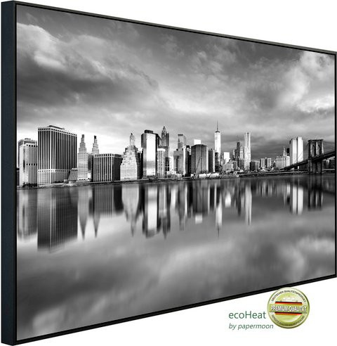 papermoon Infrarotheizung EcoHeat New York Schwarz Weiss mit Matt-Effekt und App-Steuerung - Bild 1