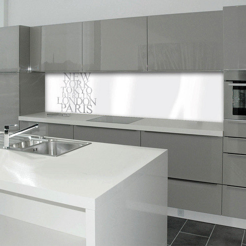 mySPOTTI Küchenrückwand New York aus Aluverbund in Grau und Beige mit Skyline-Motiv, Breite: 220 cm, Höhe: 60 cm - Bild 2