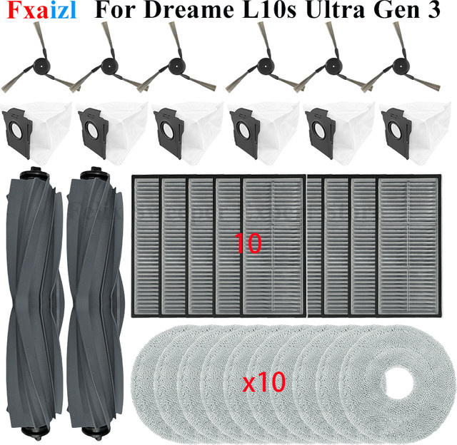 Dreame Ersatzbürsten und Staubbeutel für L10s Ultra Gen 3, L40 Ultra, X40 Ultra sowie MOVA P50 Pro Ultra und P10 Pro Ultra Saugroboter - Bild 1