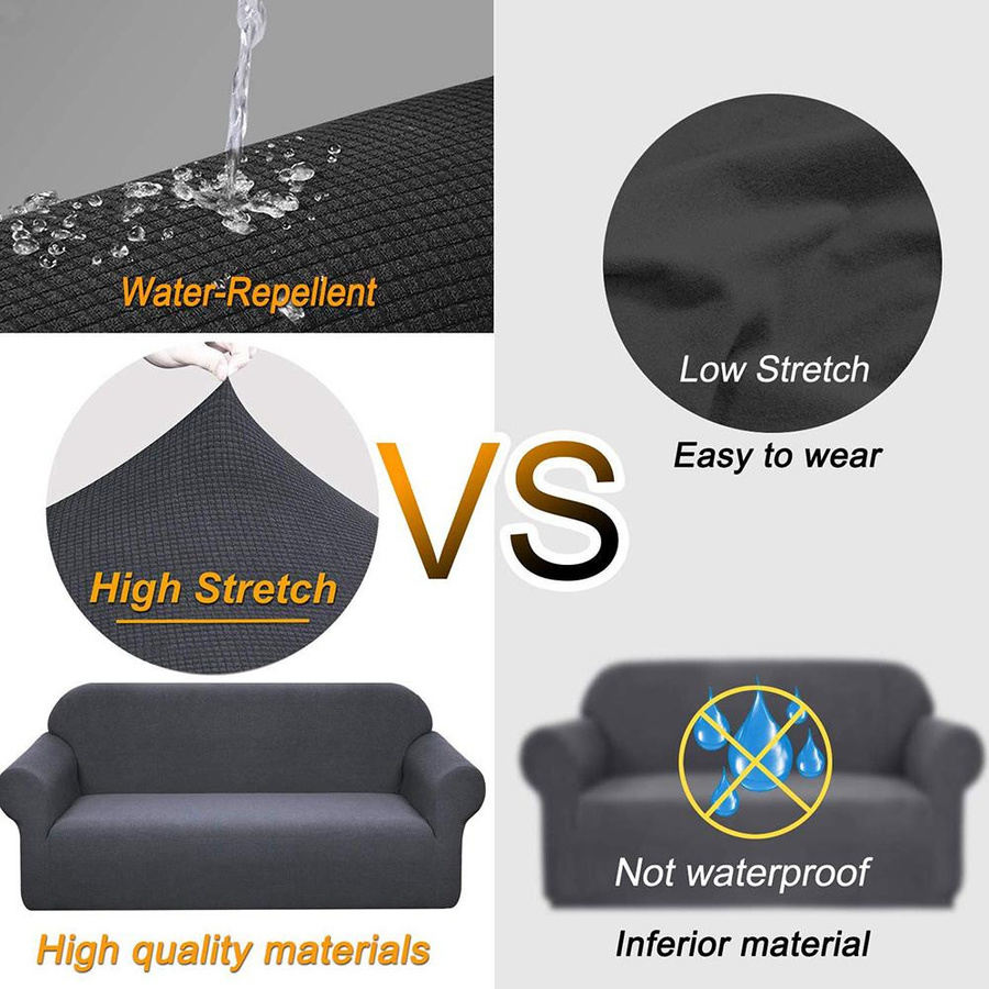 Wasserfester Polar-Fleece-Sofabezug von airldianer, elastischer und rutschfester Schonbezug für 1-Sitzer, Farbe: licht kaffee - Bild 2