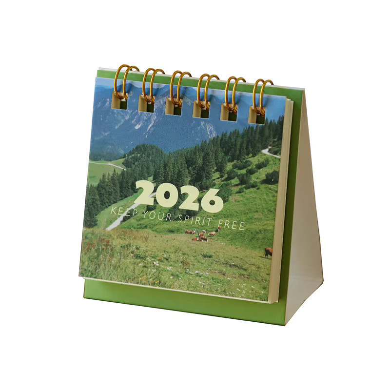 2026 Landschafts-Mini-Tischkalender als kreativer Spiral-Planer und Desktop-Ornament in Multicolour - Bild 6