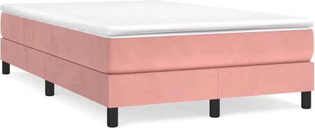 vidaXL Boxspringbett in Rosa mit Samtbezug, B/T/H: 120 x 200 x 25 cm - Bild 1