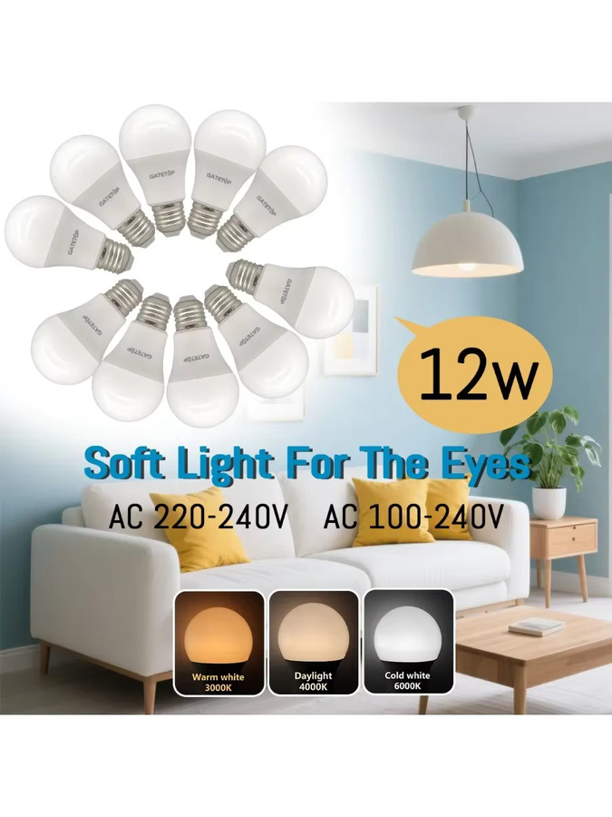 Gatetop LED Glühbirne E27 RA80 12W Tageslicht - Bild 5