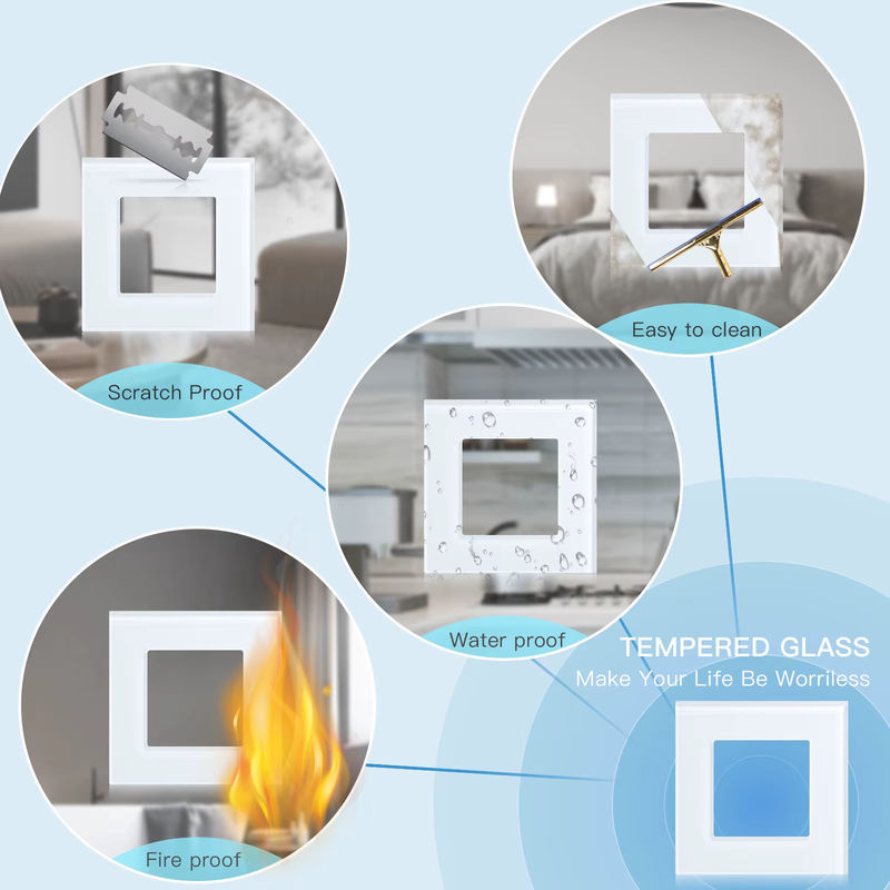 BSEED 2-Wege-mechanischer Lichtschalter aus Glas in Weiß, 2 Stück Wandschalter für Treppen und Hallen, EU-Standard - Bild 5