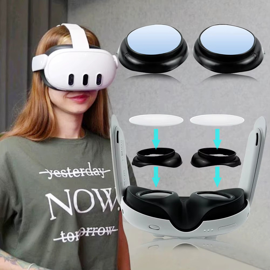 ALLOET Anti-Blau-Objektivschutzrahmen für Meta Quest 3 VR-Brillen in Schwarz - Bild 2