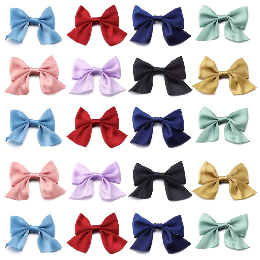 20 Stück bunte Polyester Satin Schleifen für DIY Dekoration, Größe: 4 x 7 cm - Bild 3