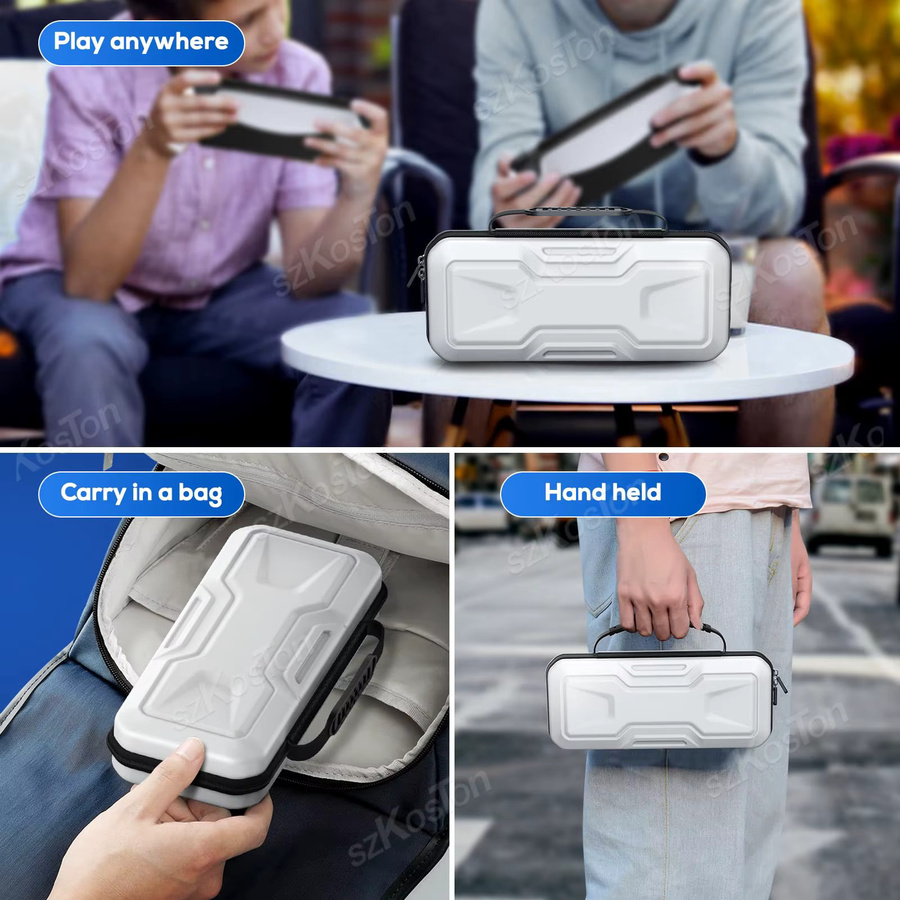 SZKOSTON Tragbare Reise-Aufbewahrungstasche für PlayStation Portal, EVA-Hartschalenkoffer in Weiß - Bild 5