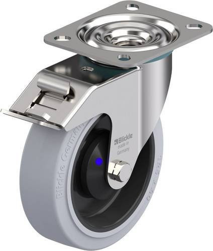 Blickle Edelstahl-Lenkrolle LEX-POEV 125XKA-FI-SG-GKN in Silber mit Rad-Durchmesser 125 mm und einer Tragfähigkeit von max. 150 kg - Bild 1