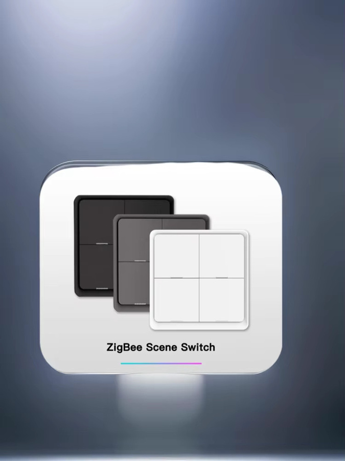 MOES 4-Gang Tuya ZigBee Wireless Scene Switch in Weiß mit 12 anpassbaren Automatisierungsszenarien und batteriebetriebener Drucktastensteuerung - Bild 5