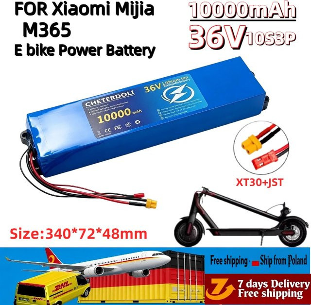 Xiaomi Li-Ionen-Batterie 36V 10S3P 10000mAh für Xiaomi Mijia M365 Elektroroller in Blau - Bild 1